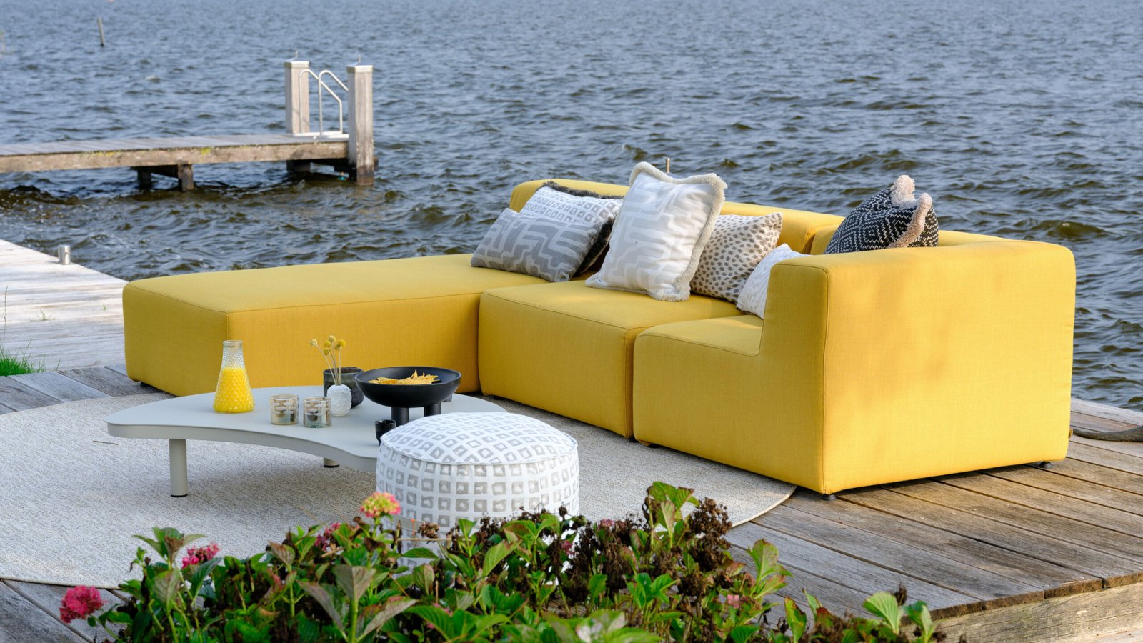 Okergele loungeset - aanbieding