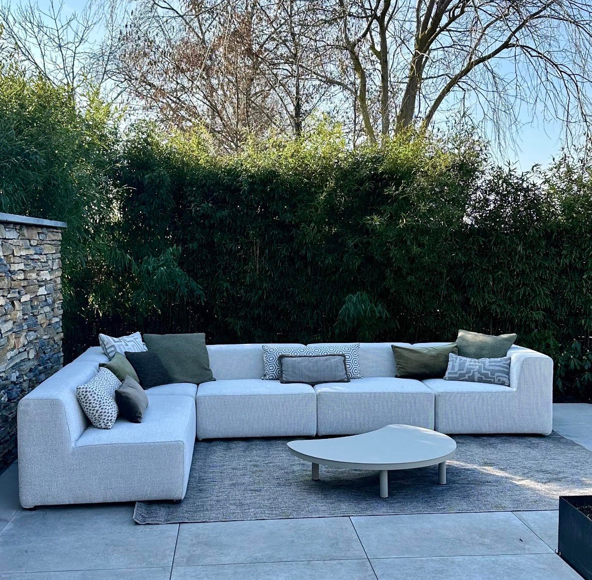 Stoere grove beige loungeset - aanbieding